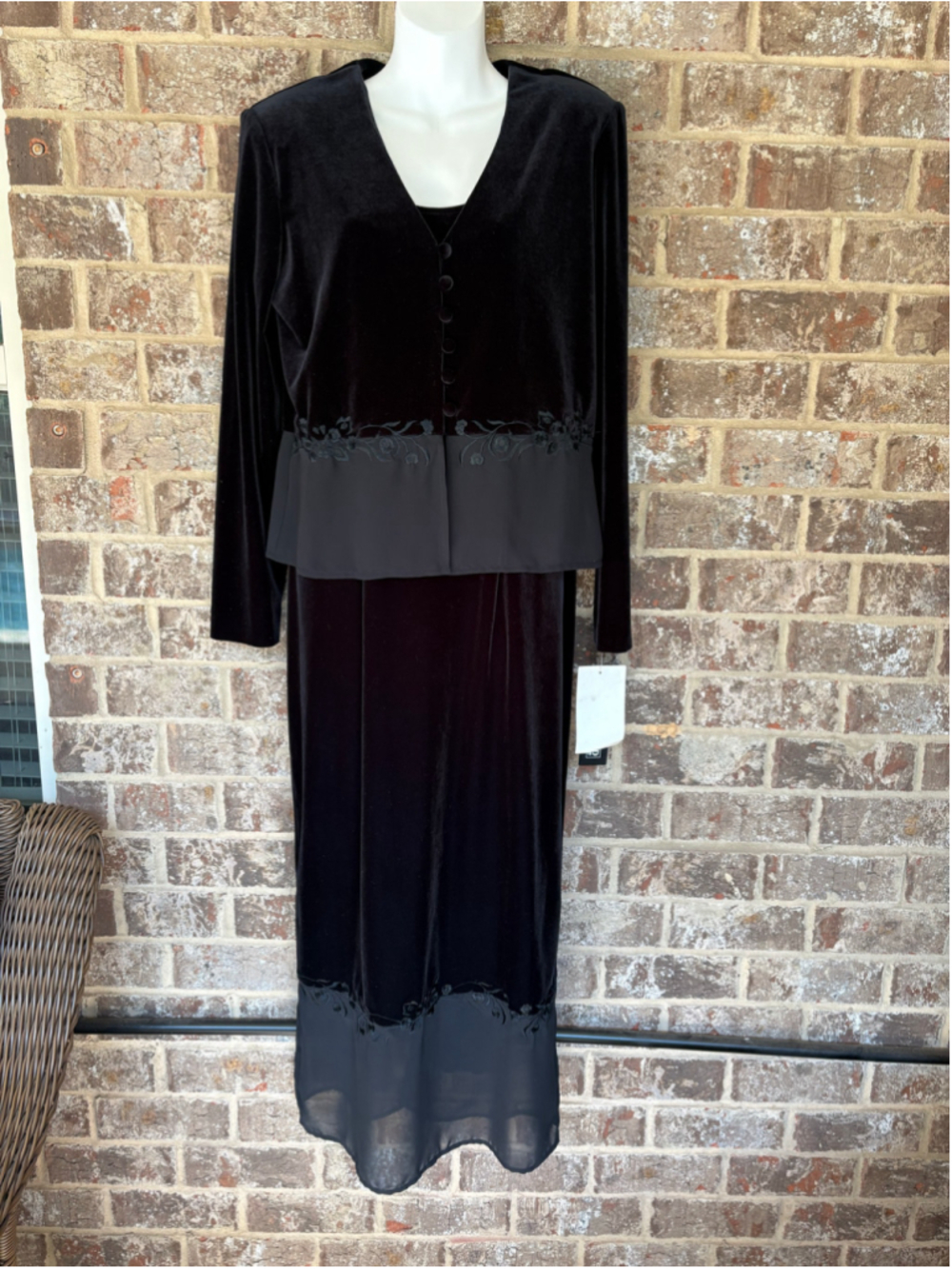 Vintage Jessica Howard Velour 2 piece dress & Jacket Size 8